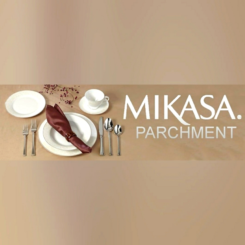 NWT Mikasa 5092431 Parchment 5-Piece Stainless Steel Flatware Set, Service for 1